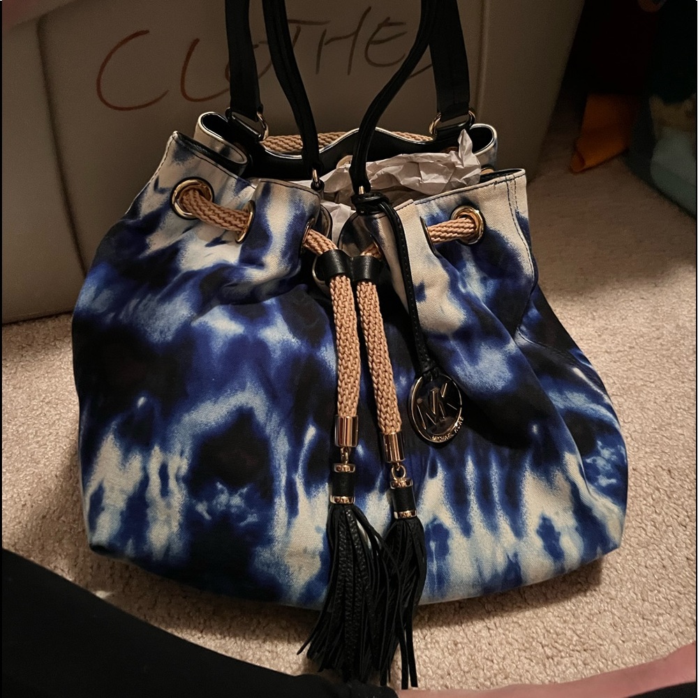 Michael Kors tye dye hobo bag with leather tassels